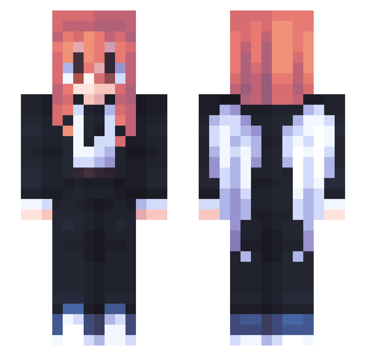 LayTur Minecraft skin, front and back view