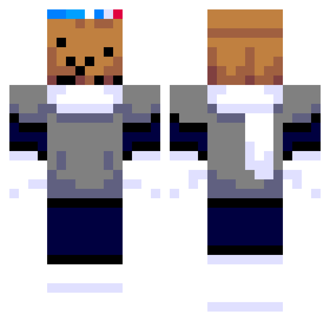 ShadeCharade Minecraft skin, front and back view