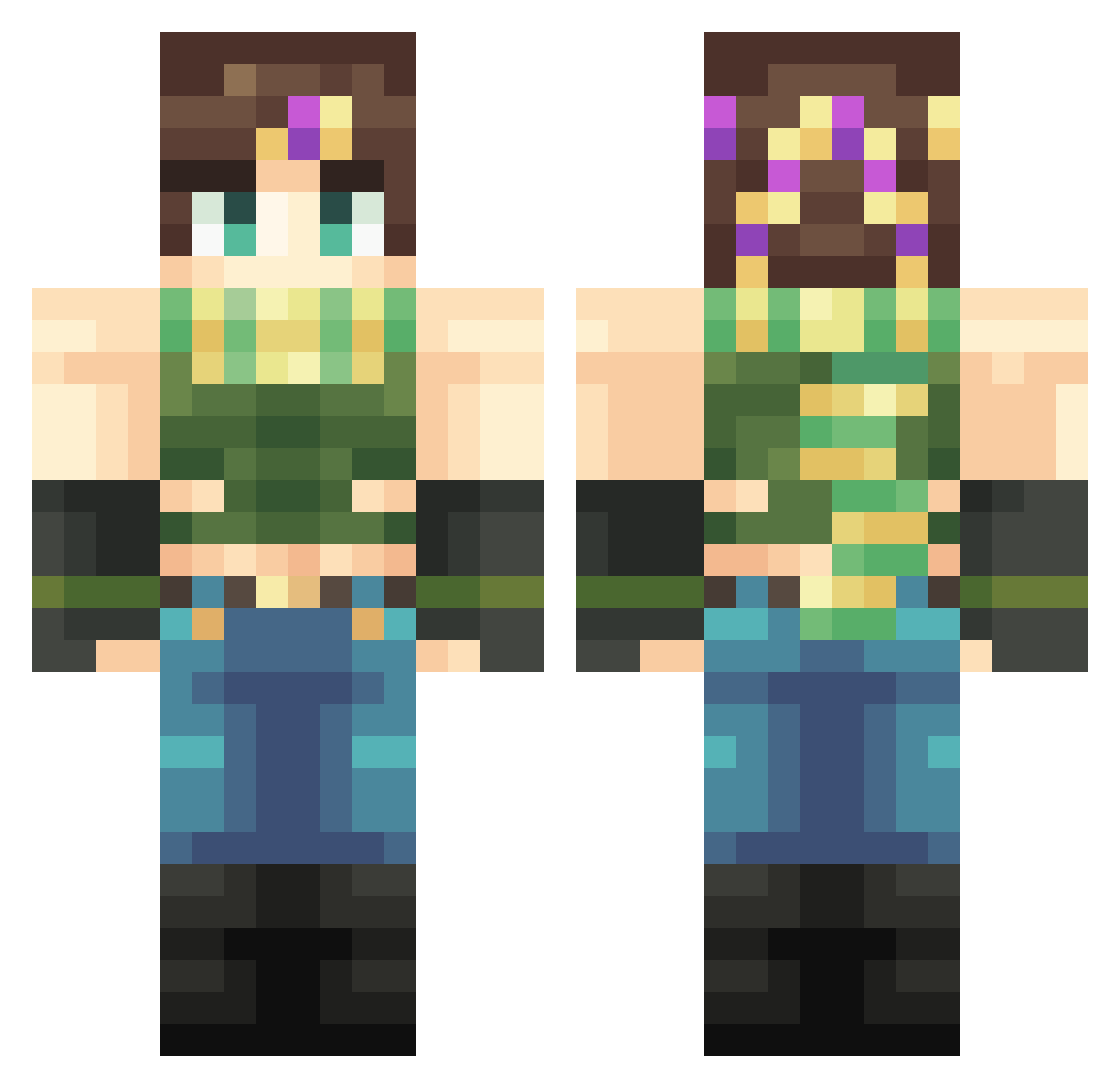 Kudeia Minecraft skin, front and back view