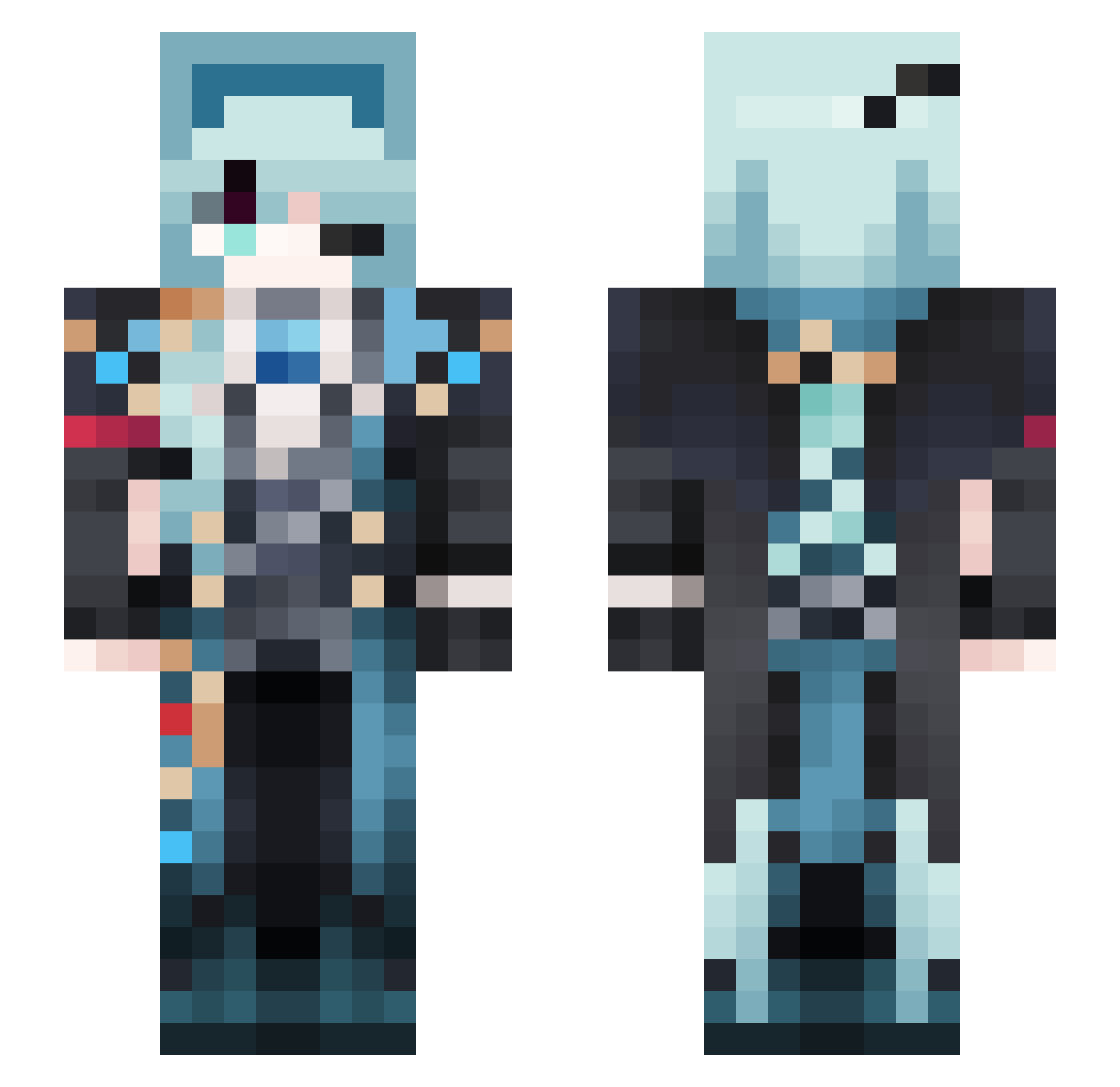aakurasu Minecraft skin, front and back view