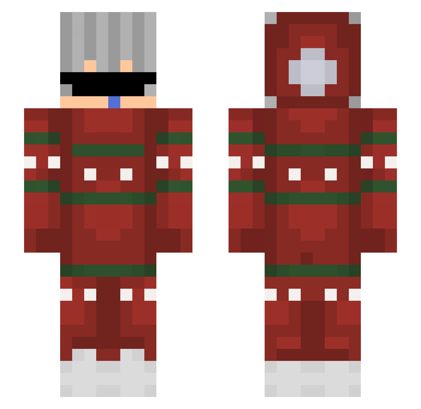 RioKnock Minecraft skin, front and back view