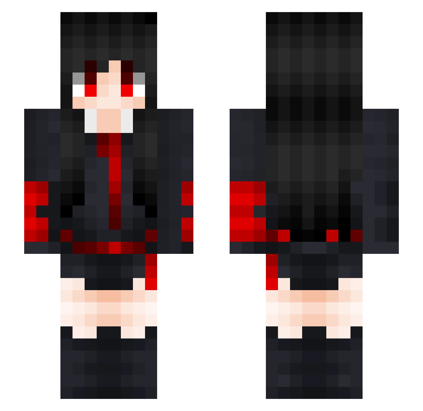 BestKB Minecraft skin, front and back view