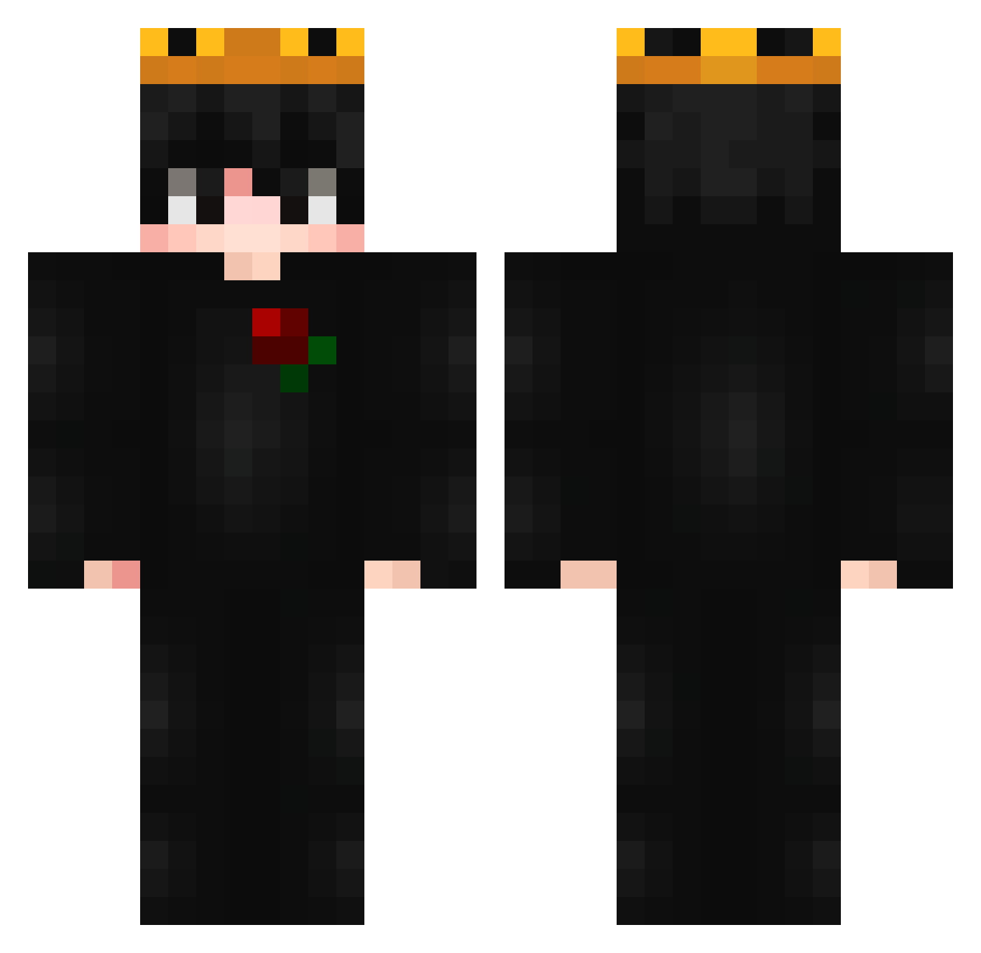 SquidlyTheKidly Minecraft skin, front and back view