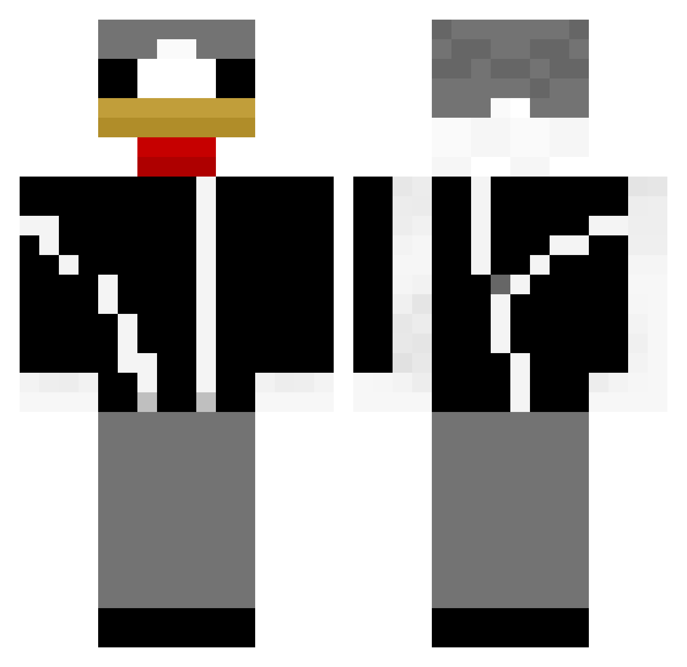 Lycoris215 Minecraft skin, front and back view