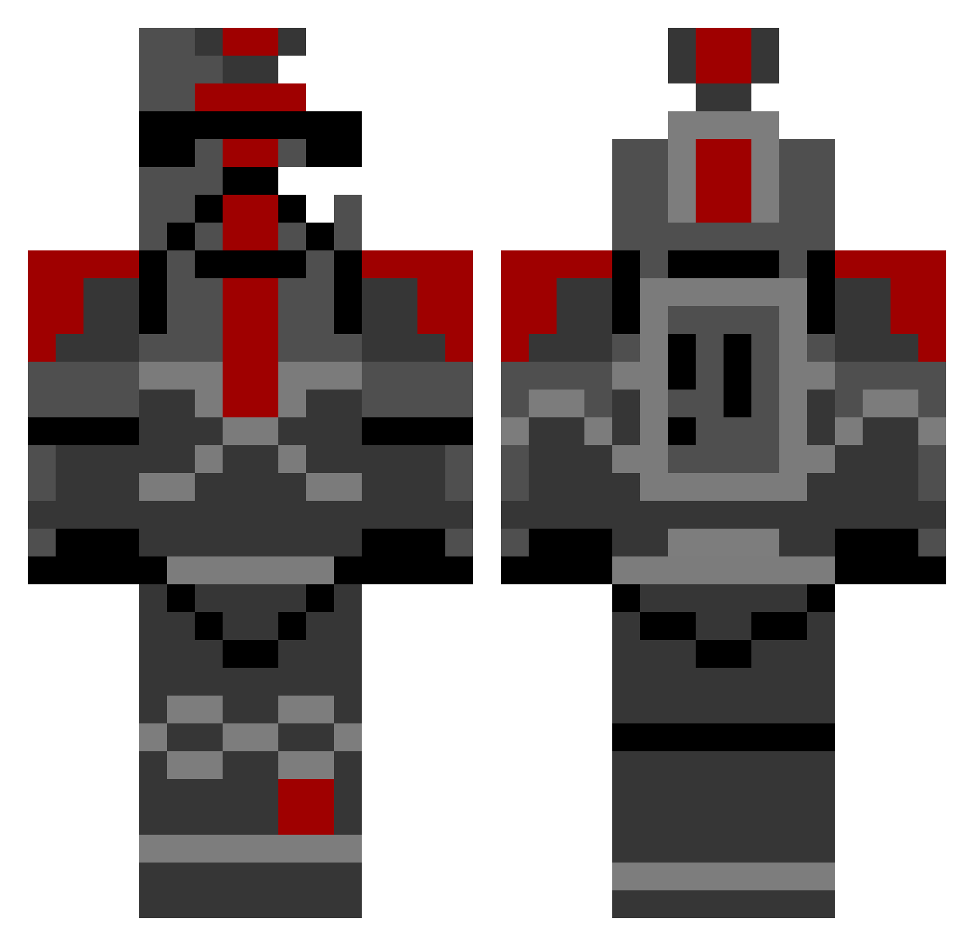 REX5842 Minecraft skin, front and back view