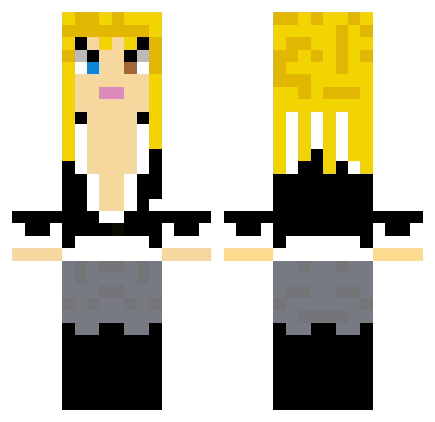 youngmasterpete Minecraft skin, front and back view