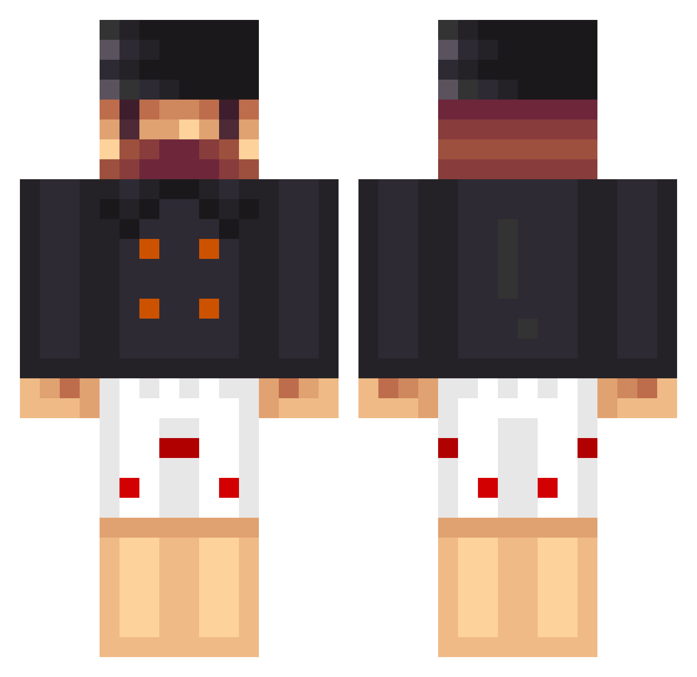 Hypernormal Minecraft skin, front and back view