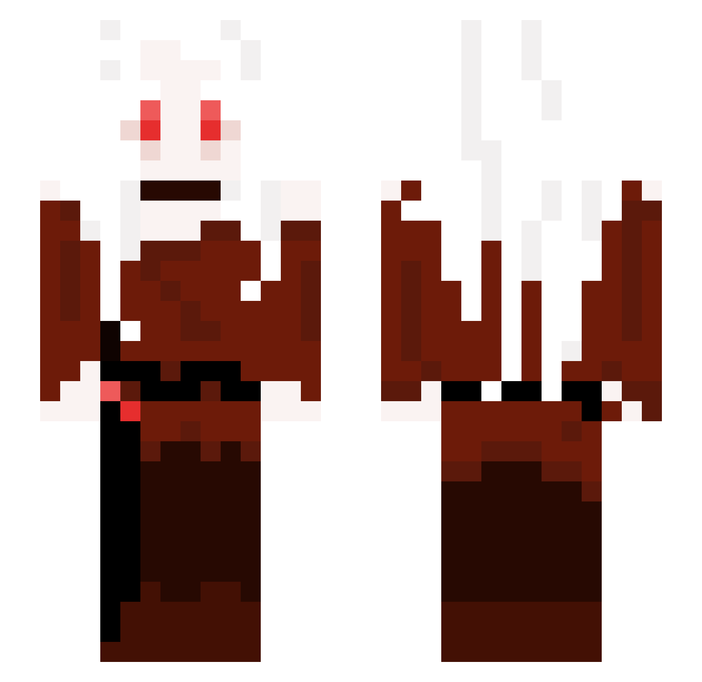 lostStrayed Minecraft skin, front and back view