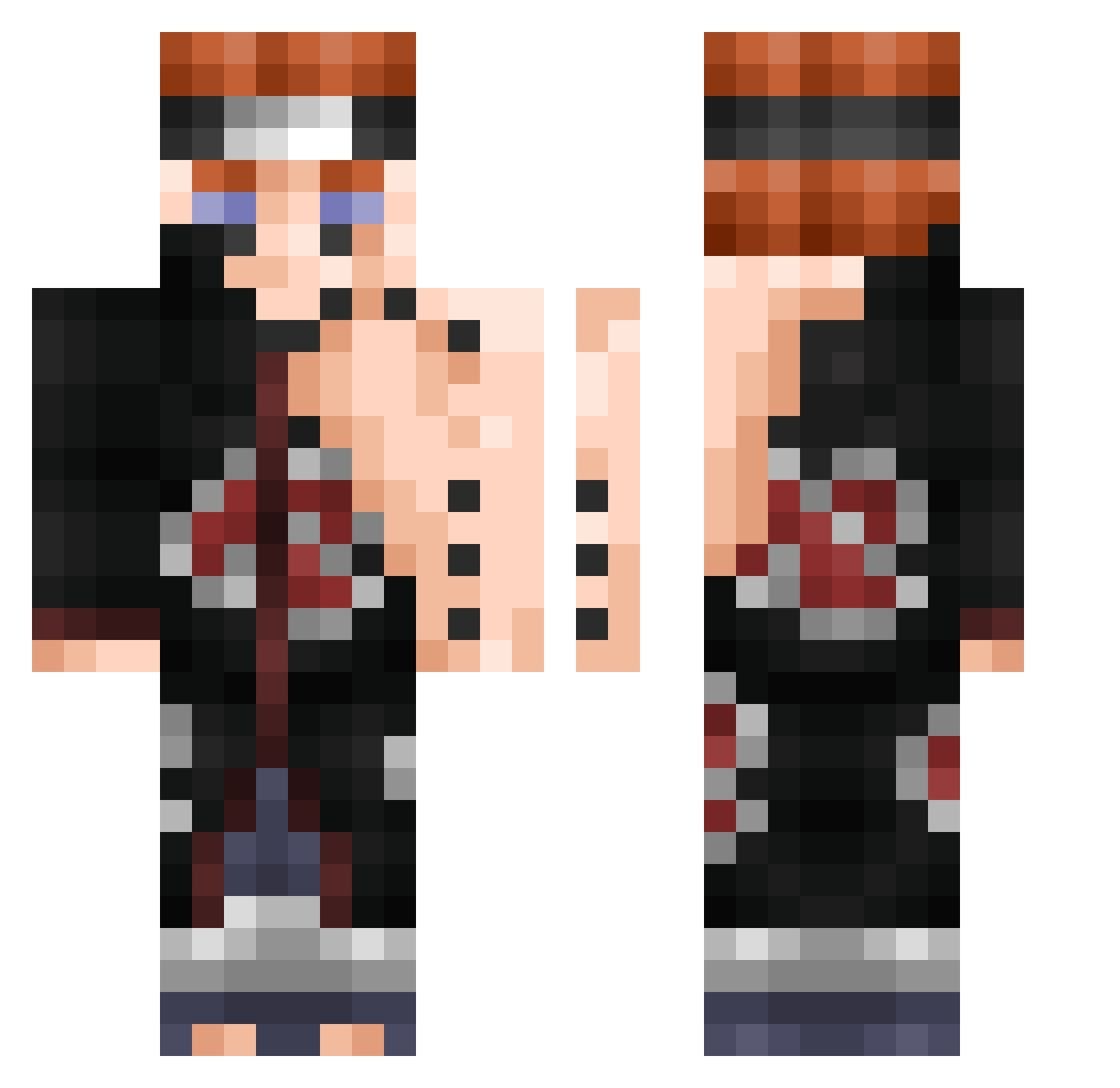 tiqueez Minecraft skin, front and back view