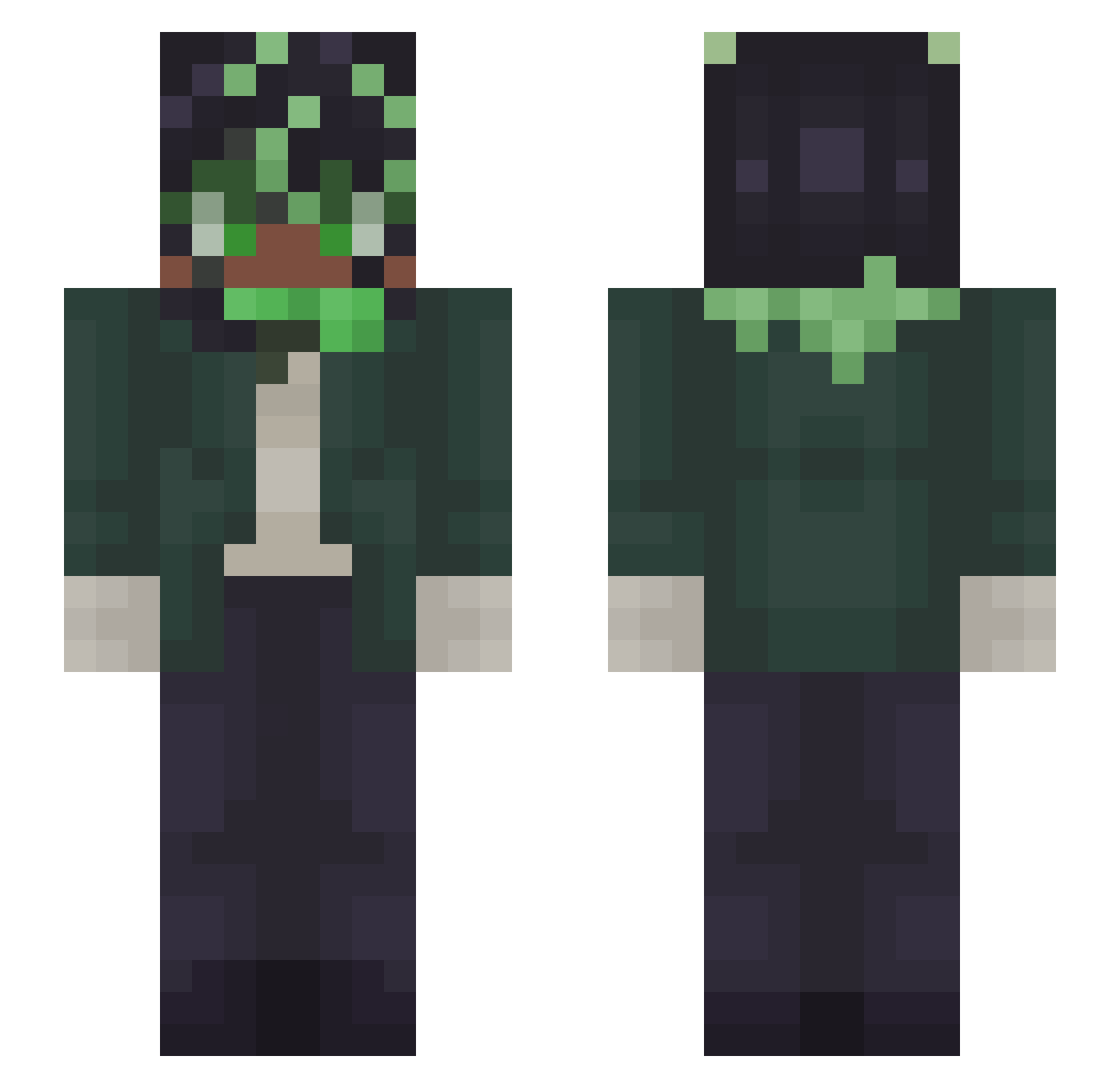 Grilled_Maker Minecraft skin, front and back view