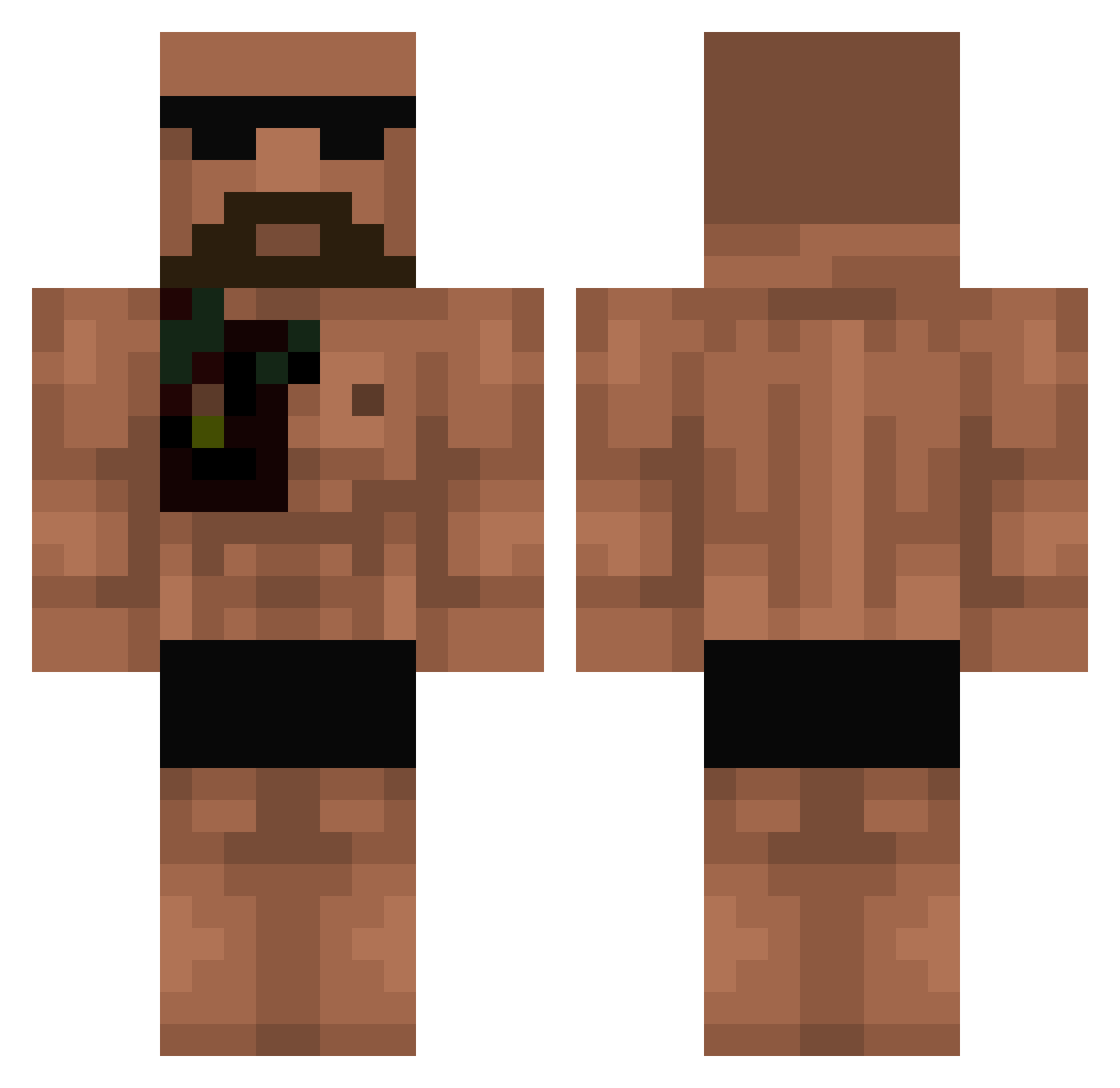 Kena_VHS Minecraft skin, front and back view