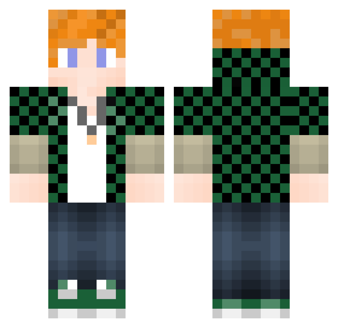 80Carm Minecraft skin, front and back view