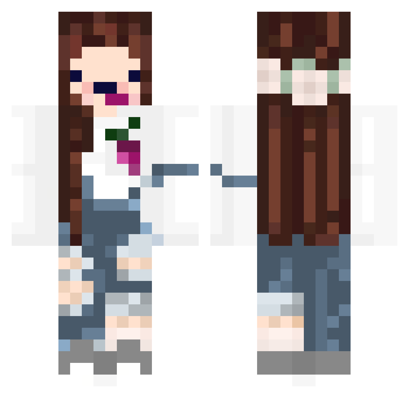 soapsea Minecraft skin, front and back view