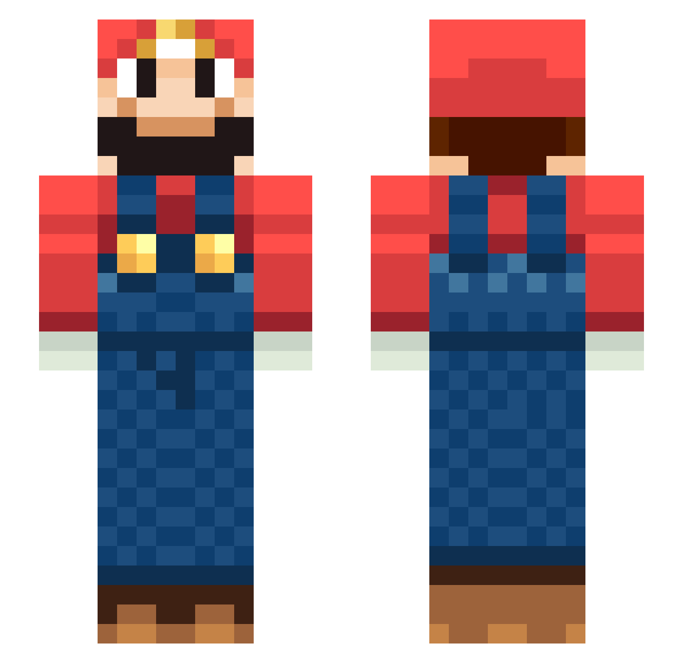 Ccesgal Minecraft skin, front and back view