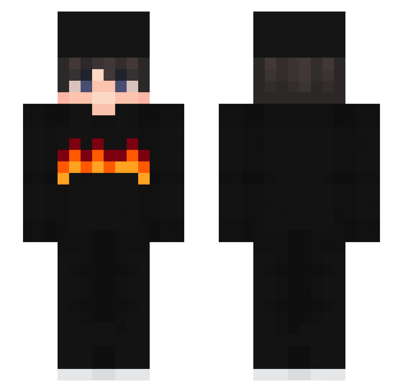 zFled Minecraft skin, front and back view