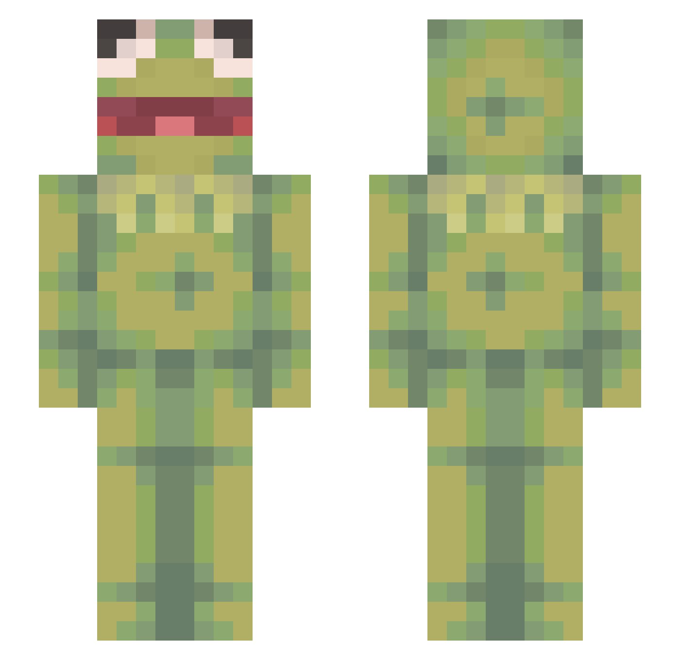 TacciX5 Minecraft skin, front and back view