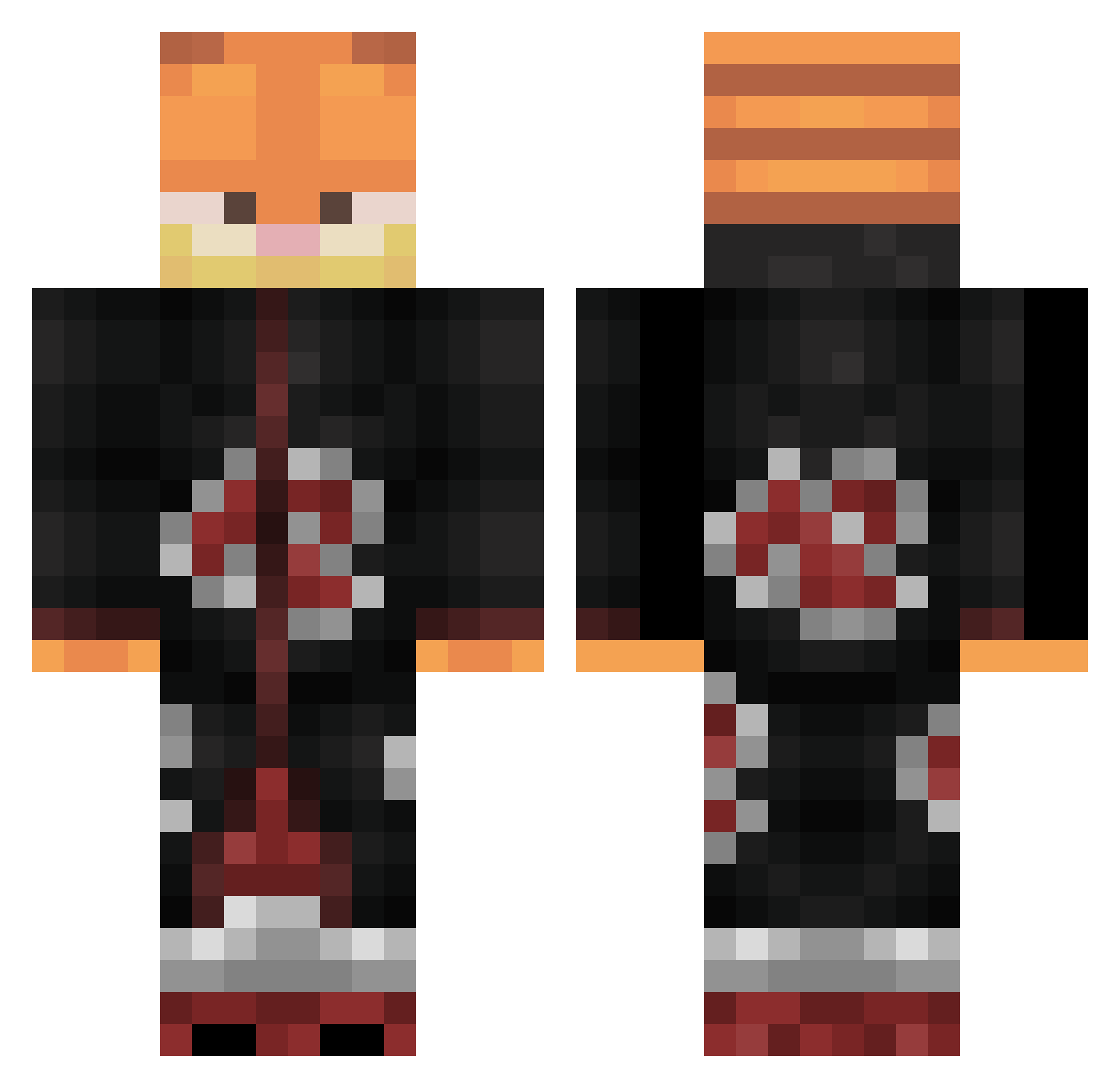 Shubalubading Minecraft skin, front and back view