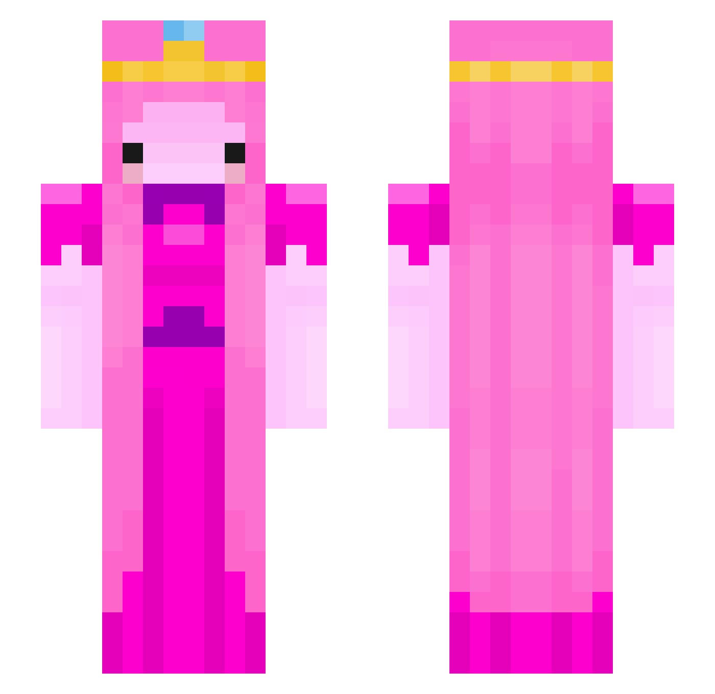 Bonniebel Minecraft skin, front and back view