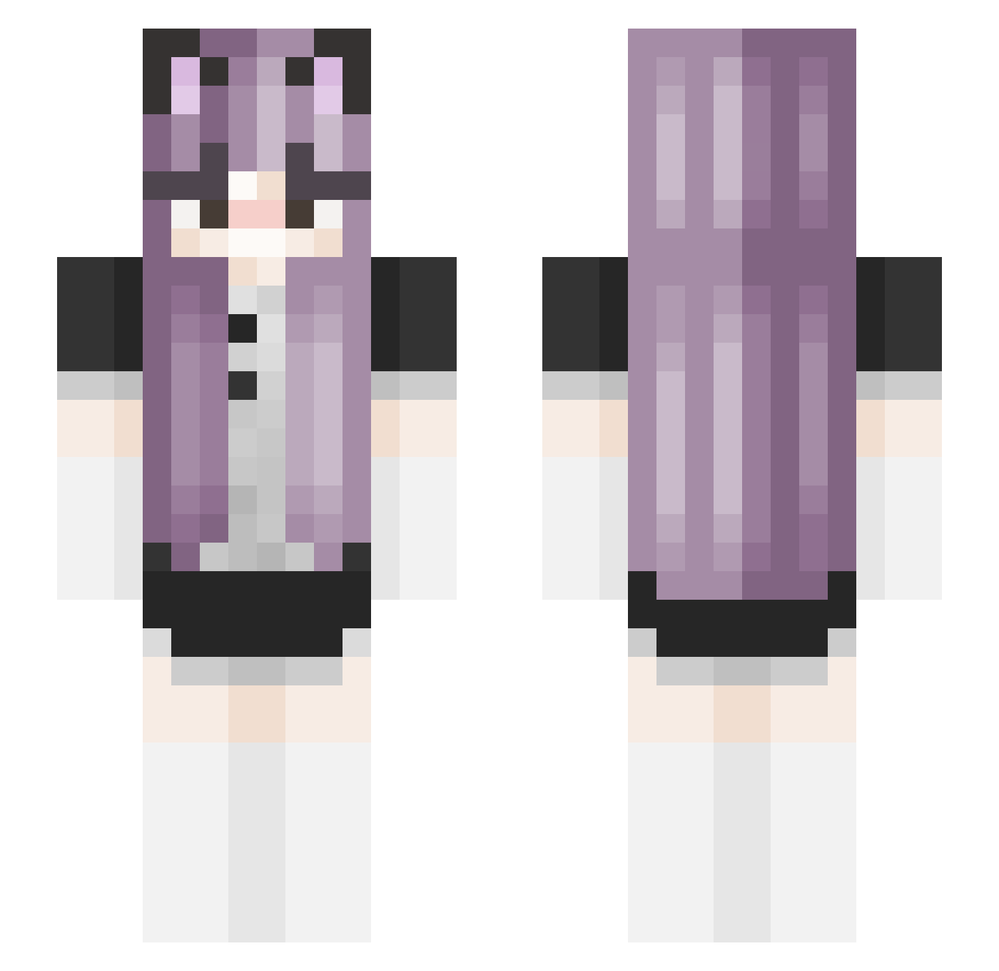 polartic Minecraft skin, front and back view