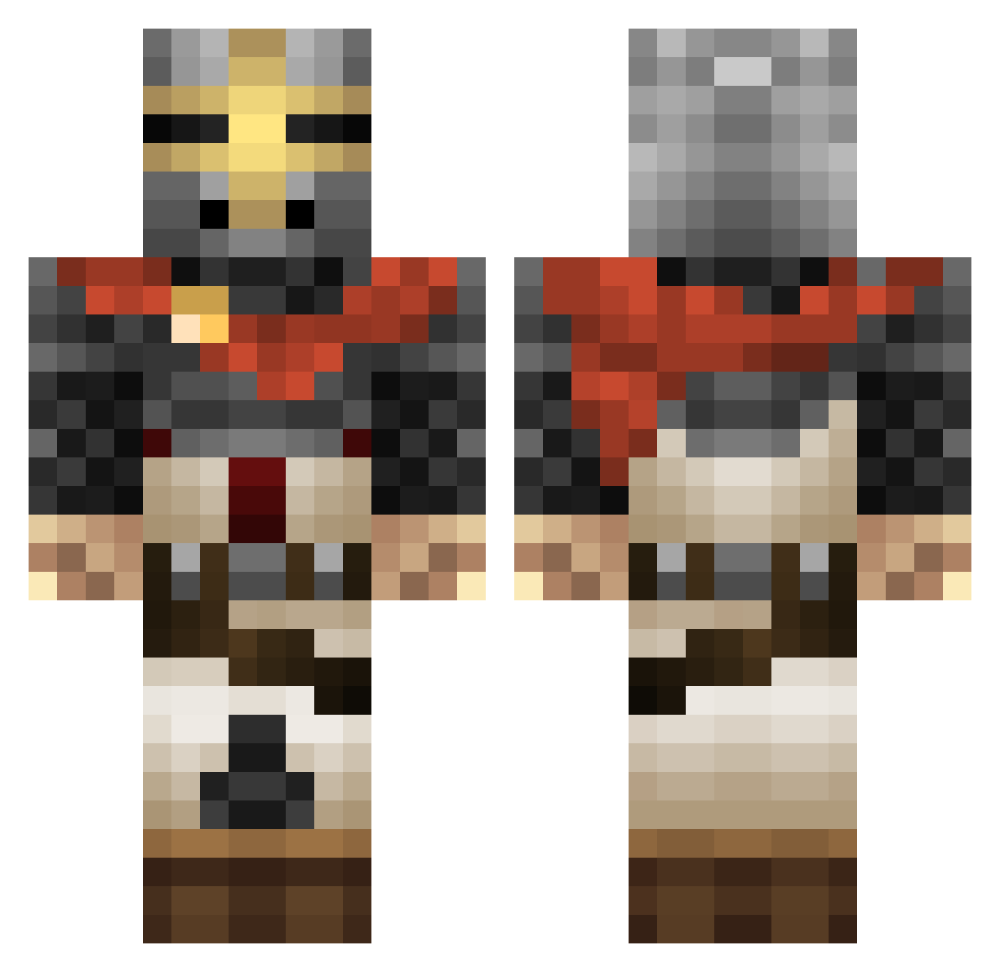 Rocker1681 Minecraft skin, front and back view