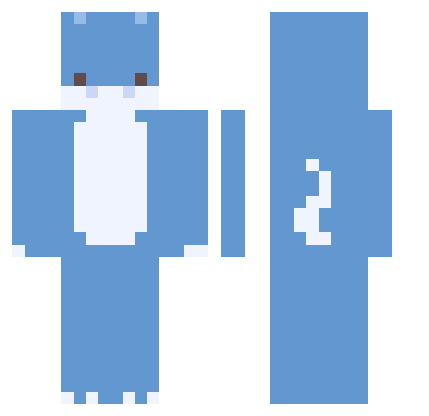 Salbru Minecraft skin, front and back view