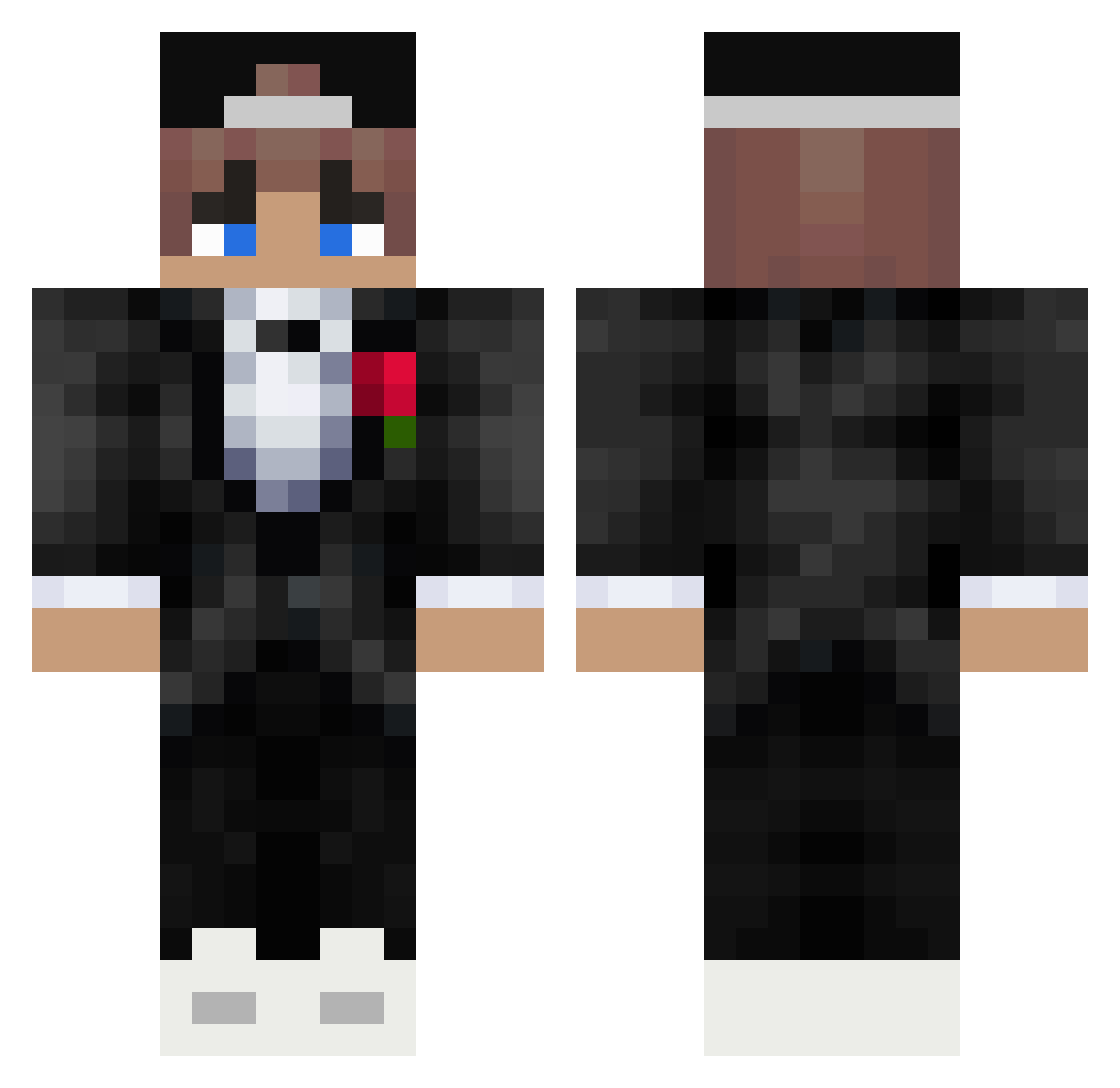 Xuffixjunior Minecraft skin, front and back view