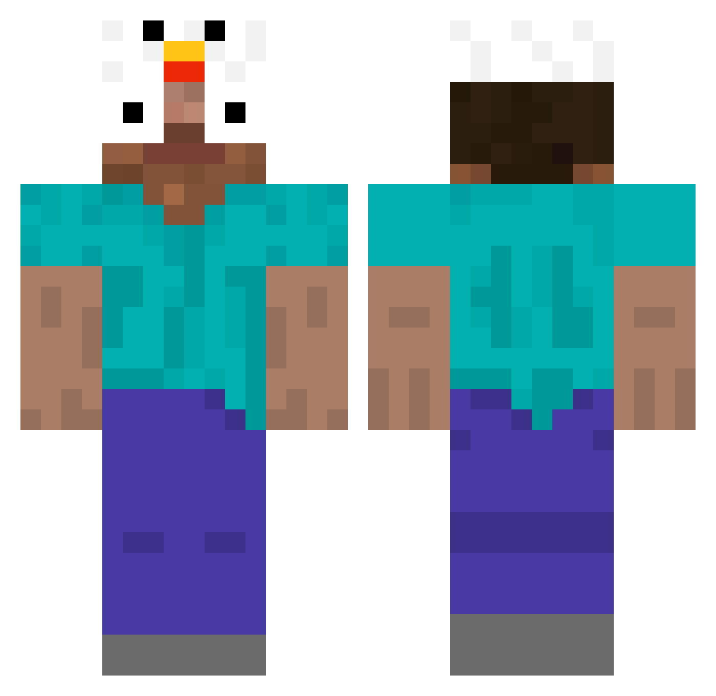 jeriamah Minecraft skin, front and back view