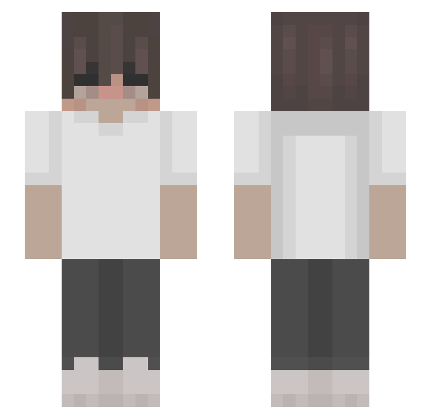 sleepycatmaid Minecraft skin, front and back view