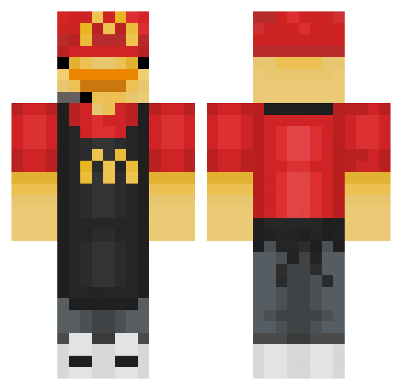Tariqbtw Minecraft skin, front and back view