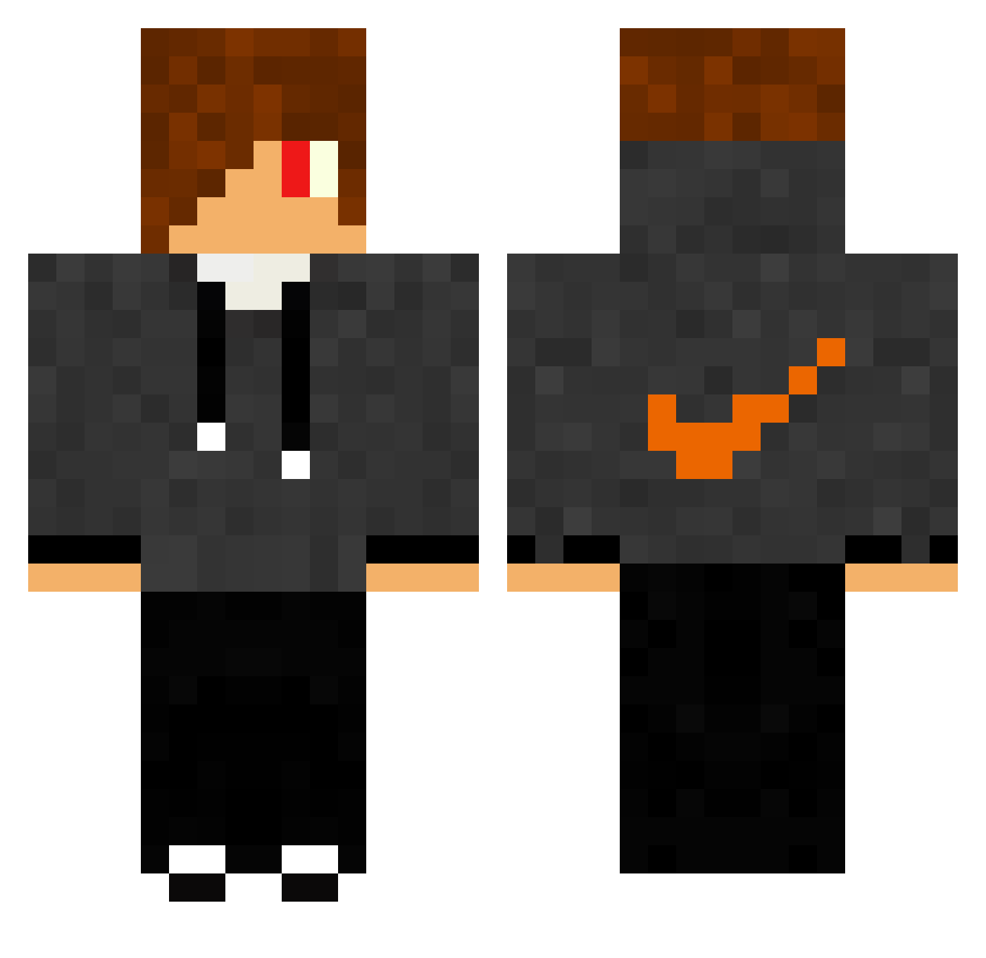 Archsin Minecraft skin, front and back view