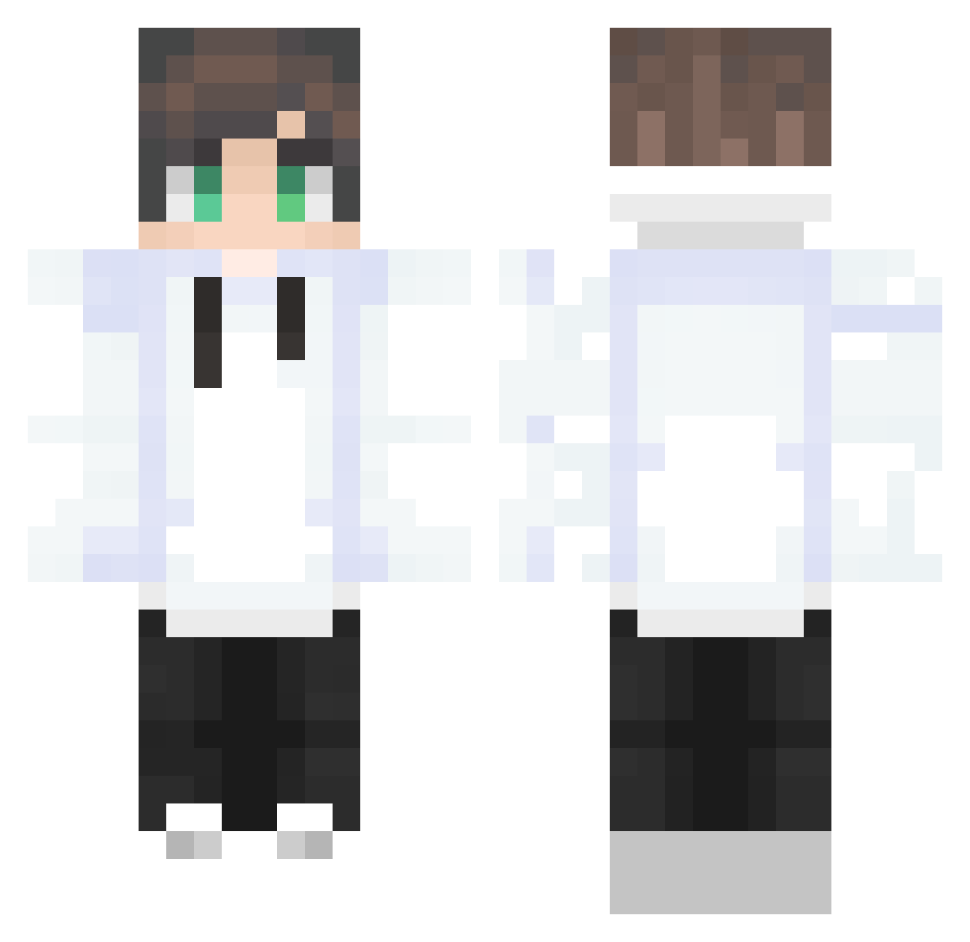 Yetiii Minecraft skin, front and back view