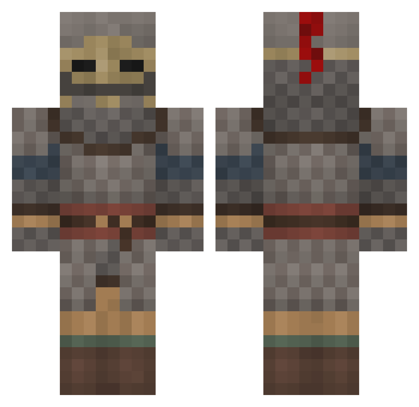 SuperPerryHD Minecraft skin, front and back view