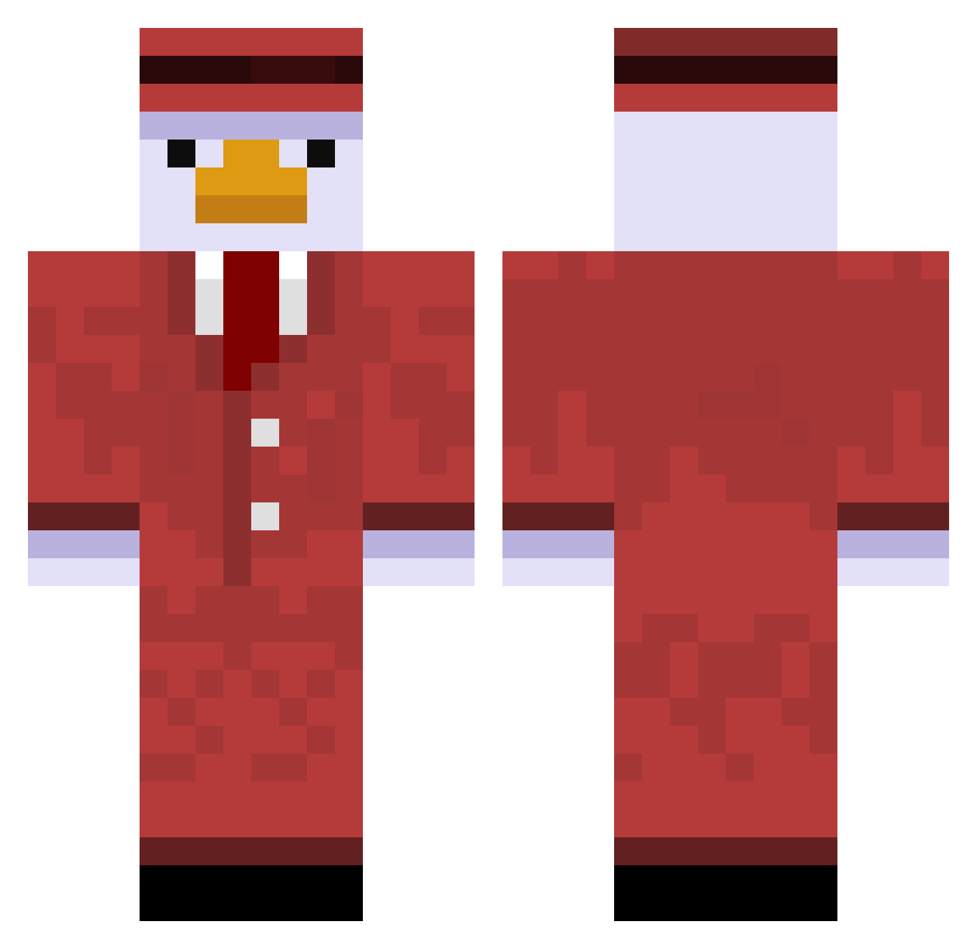 Skillsheros Minecraft skin, front and back view