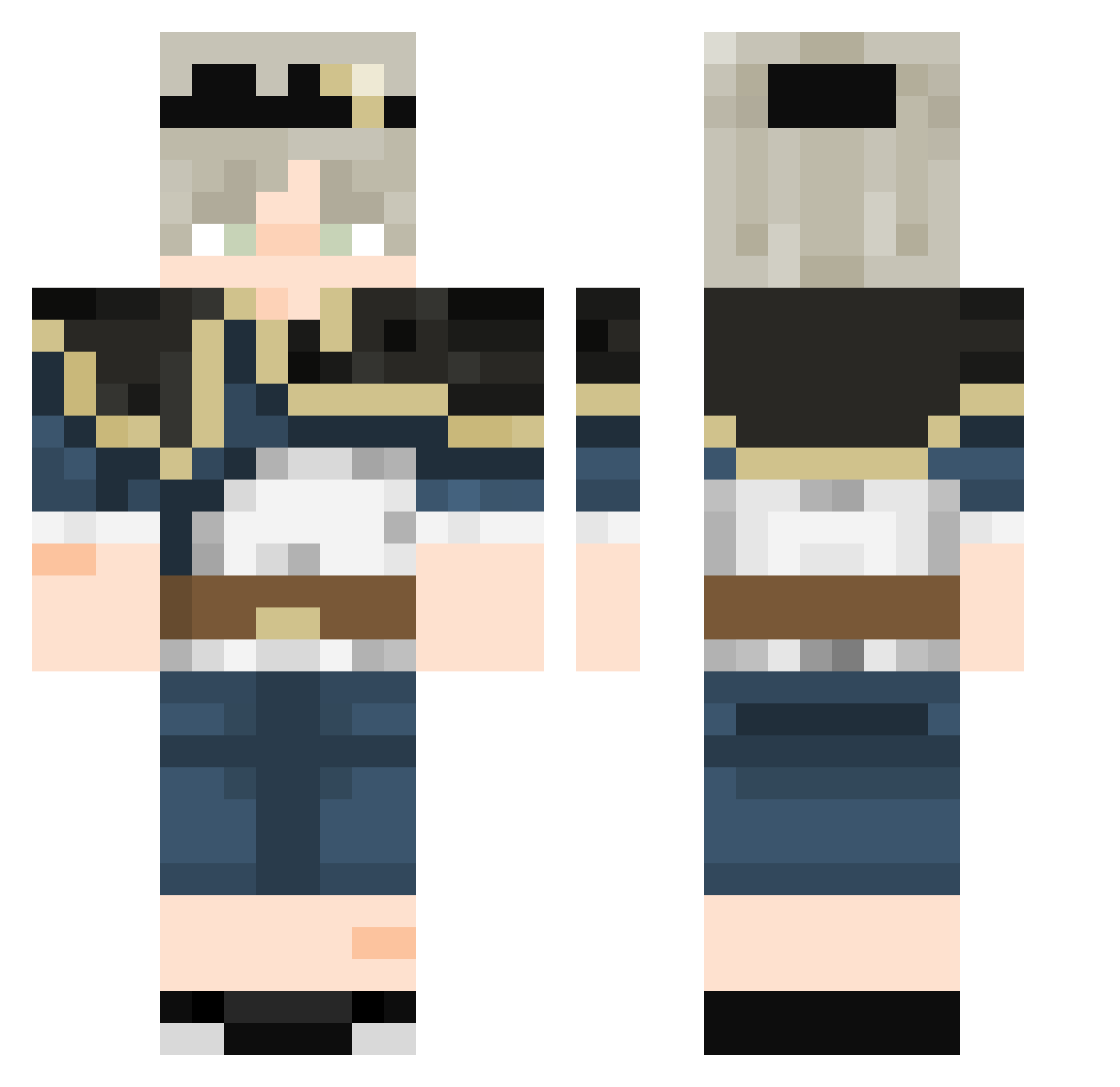 Moozy66 Minecraft skin, front and back view