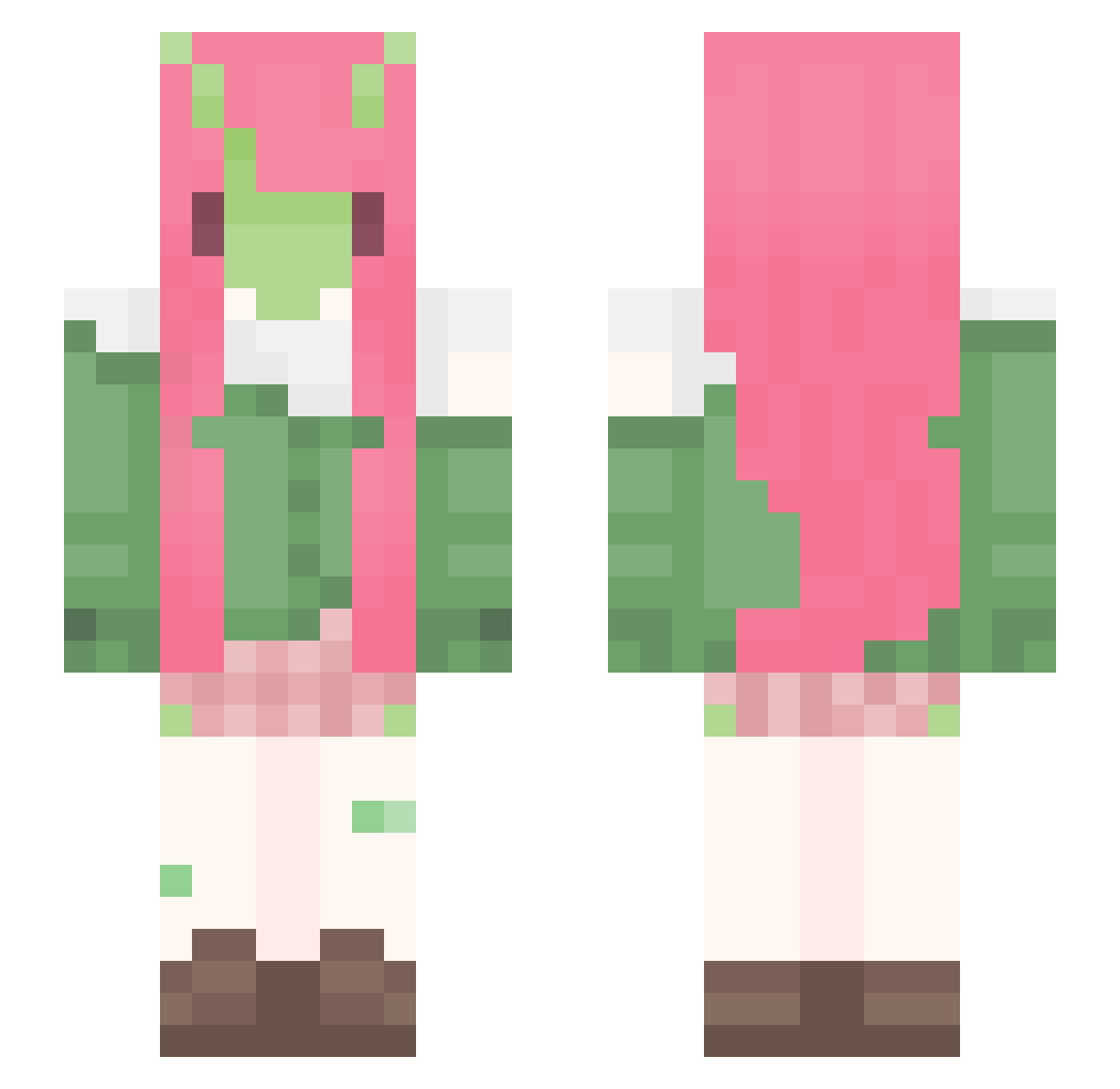 strawberryskyz Minecraft skin, front and back view