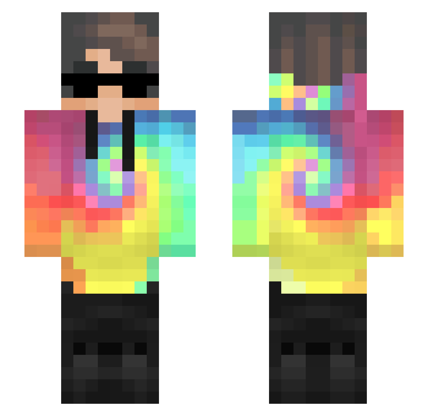 ZypexBlass Minecraft skin, front and back view