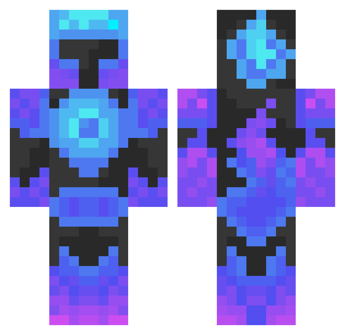 CrimsonSoul135 Minecraft skin, front and back view