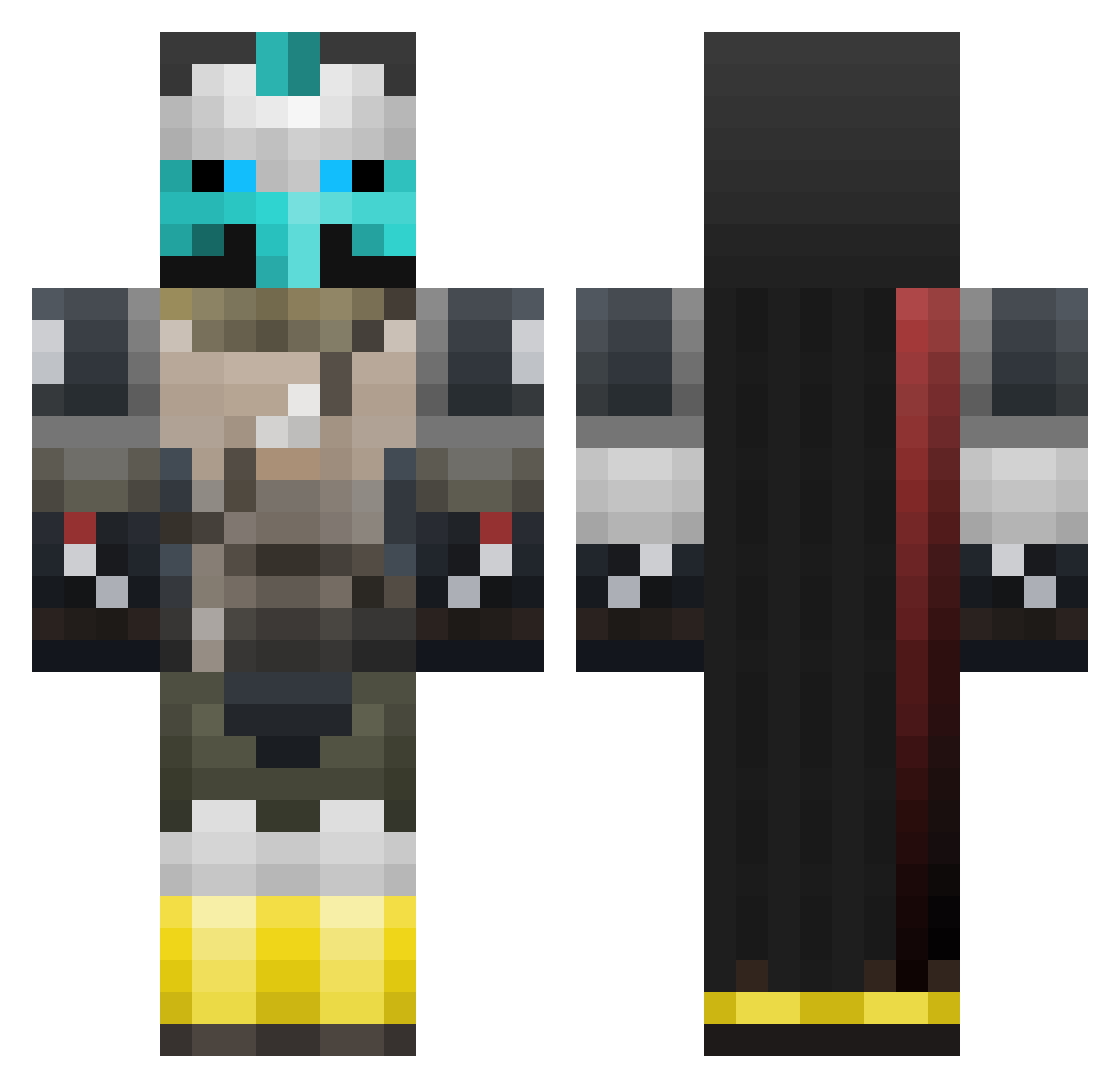 MOMOlolicon Minecraft skin, front and back view