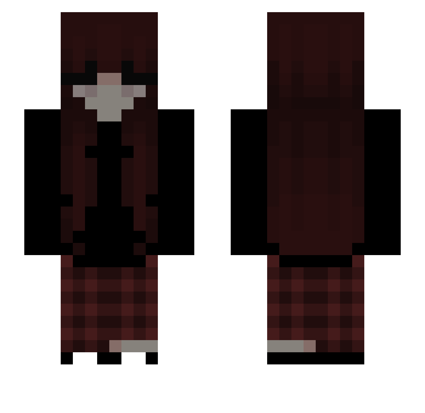 whcpShadow Minecraft skin, front and back view