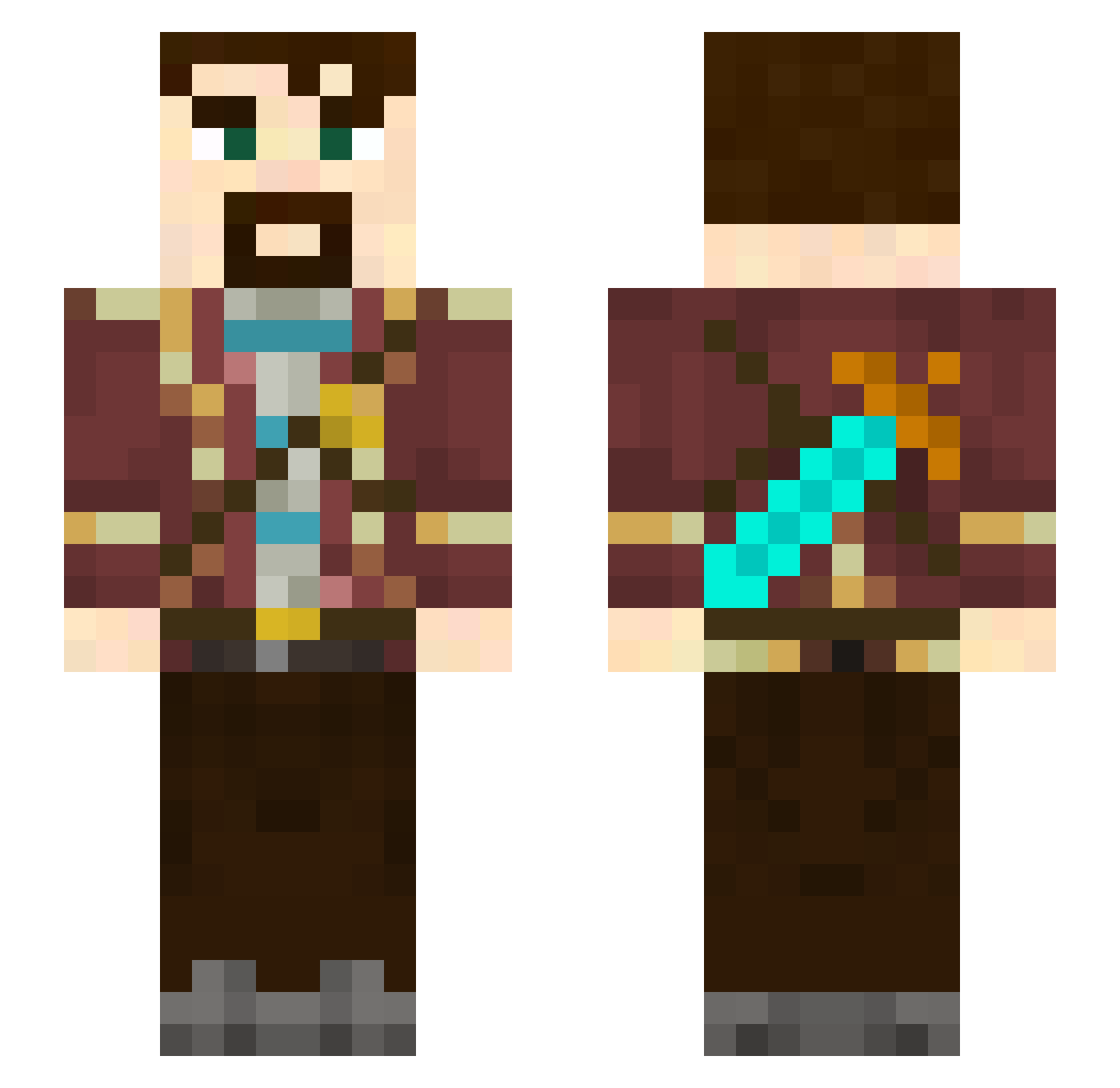 Vigilance92 Minecraft skin, front and back view