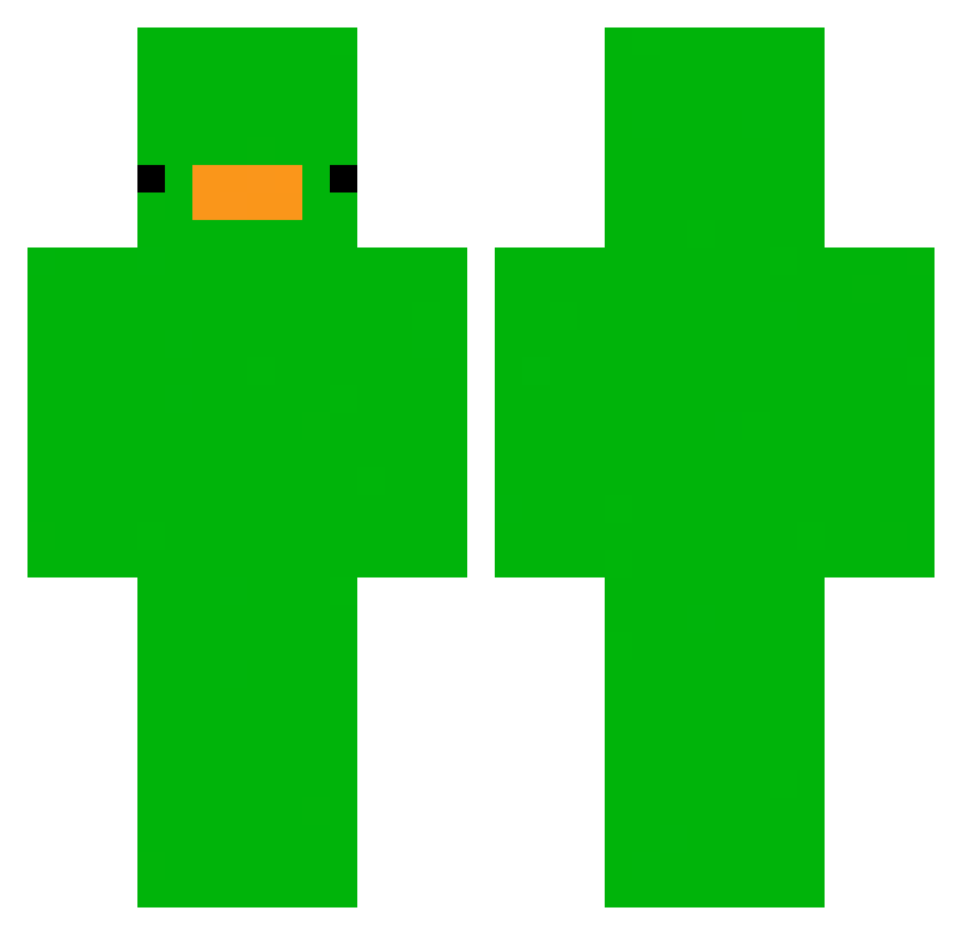XinZR Minecraft skin, front and back view