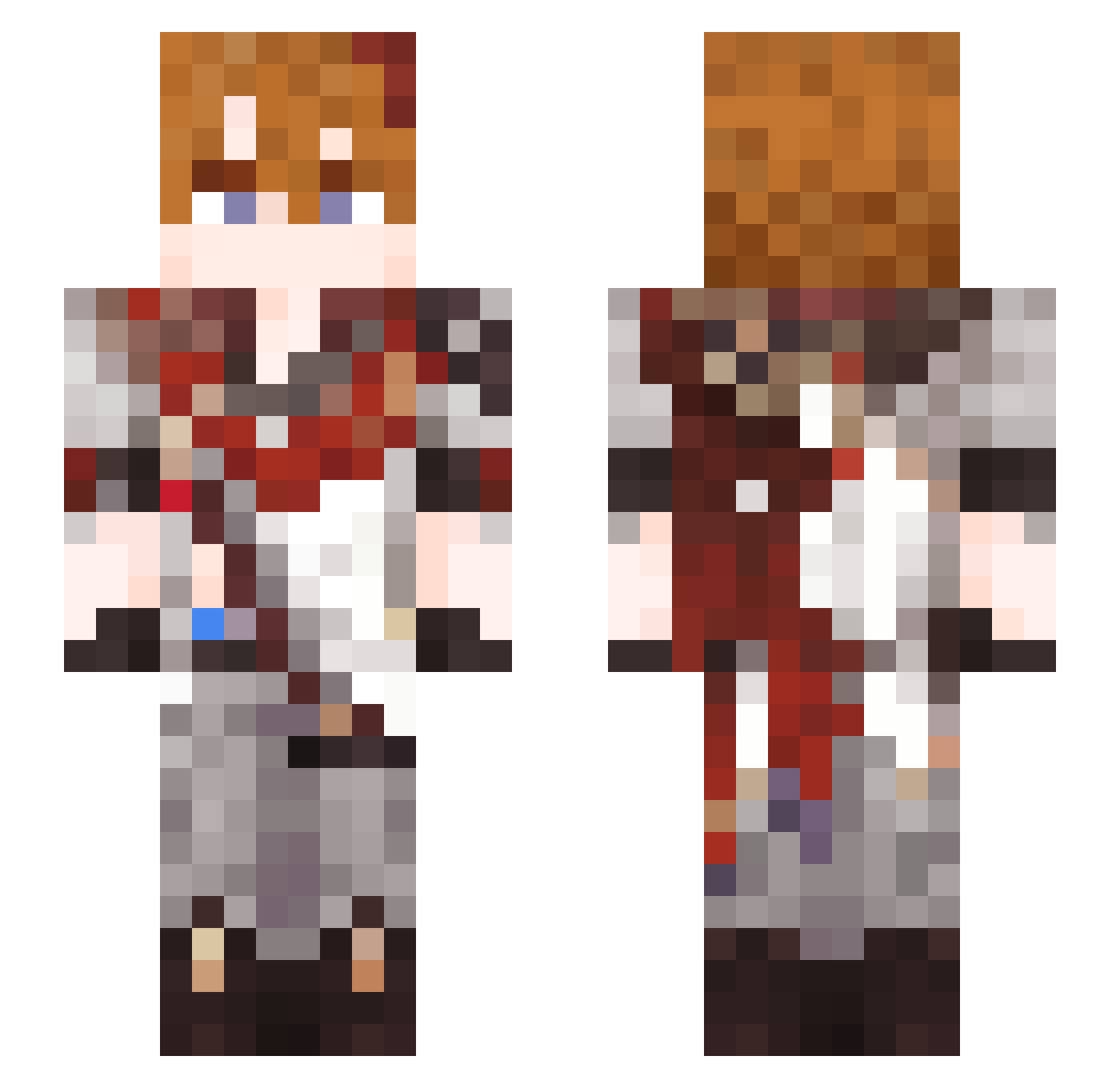 Bsp191 Minecraft skin, front and back view