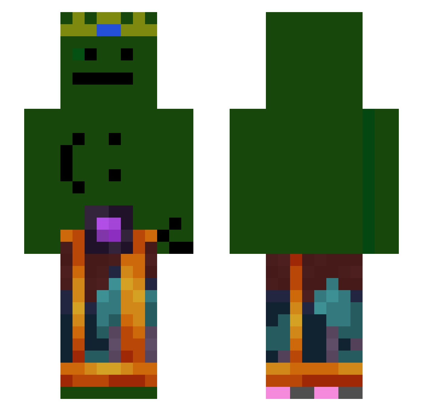 brannielgameMC Minecraft skin, front and back view