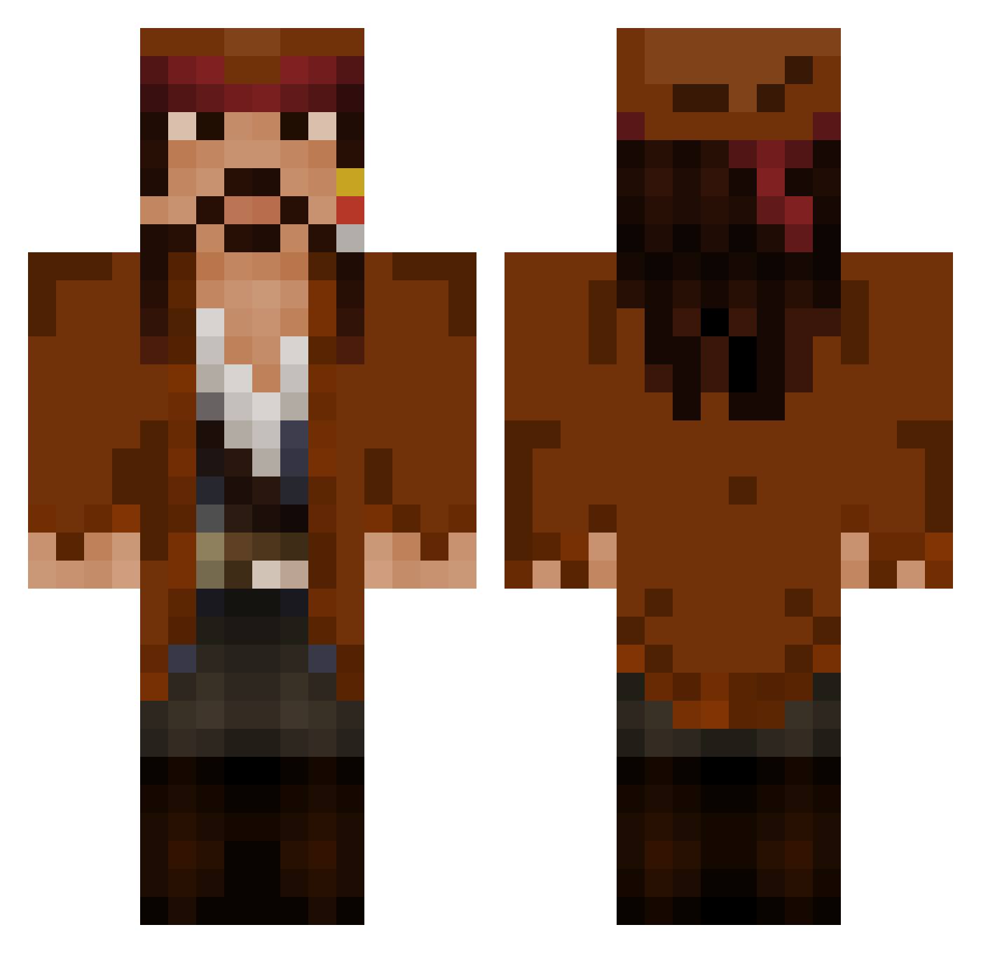 Byniowski Minecraft skin, front and back view