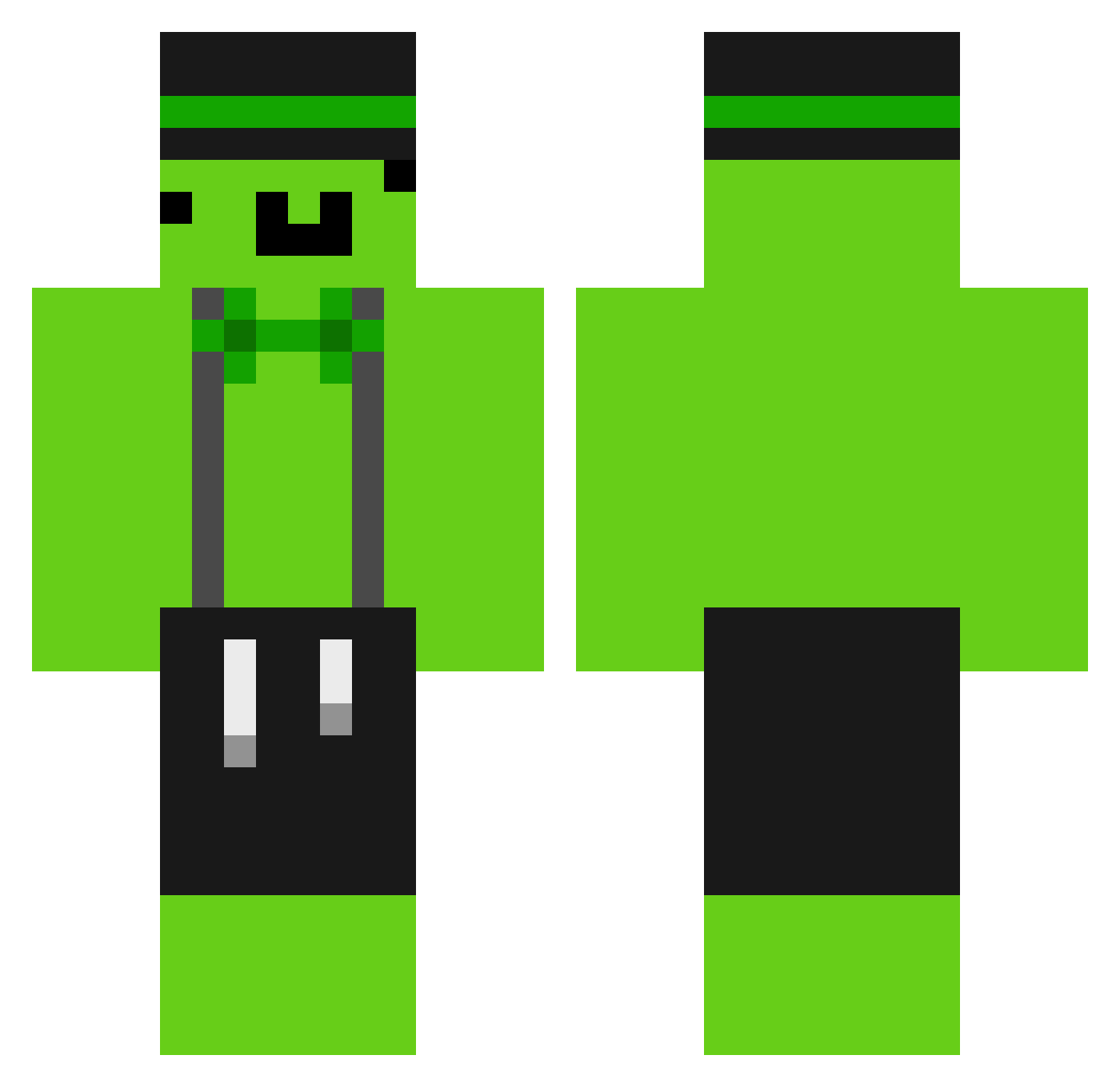 Maybano Minecraft skin, front and back view