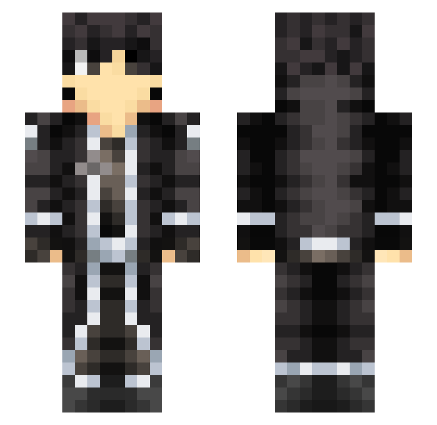 Eta Minecraft skin, front and back view
