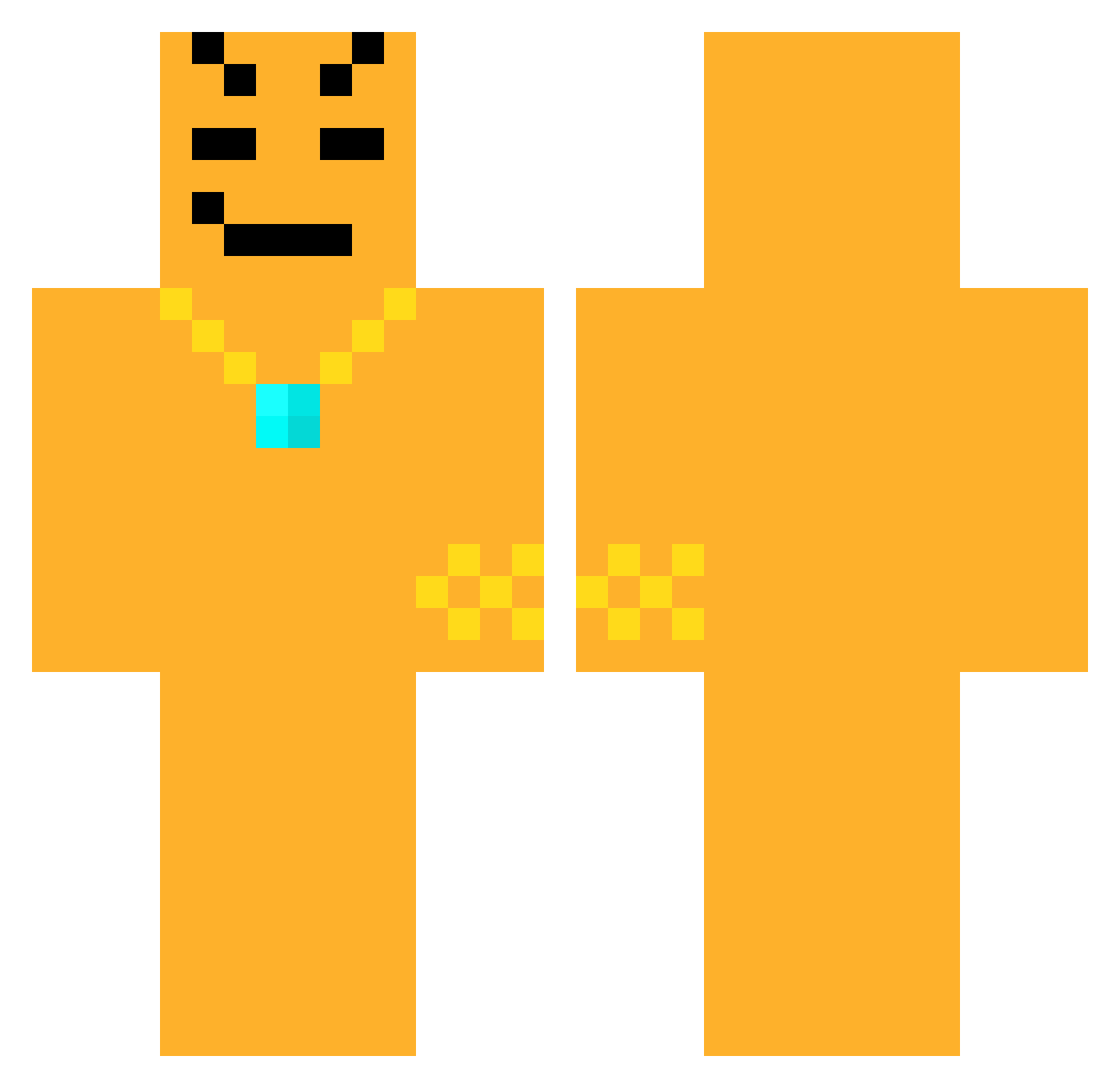 CheekyGit Minecraft skin, front and back view