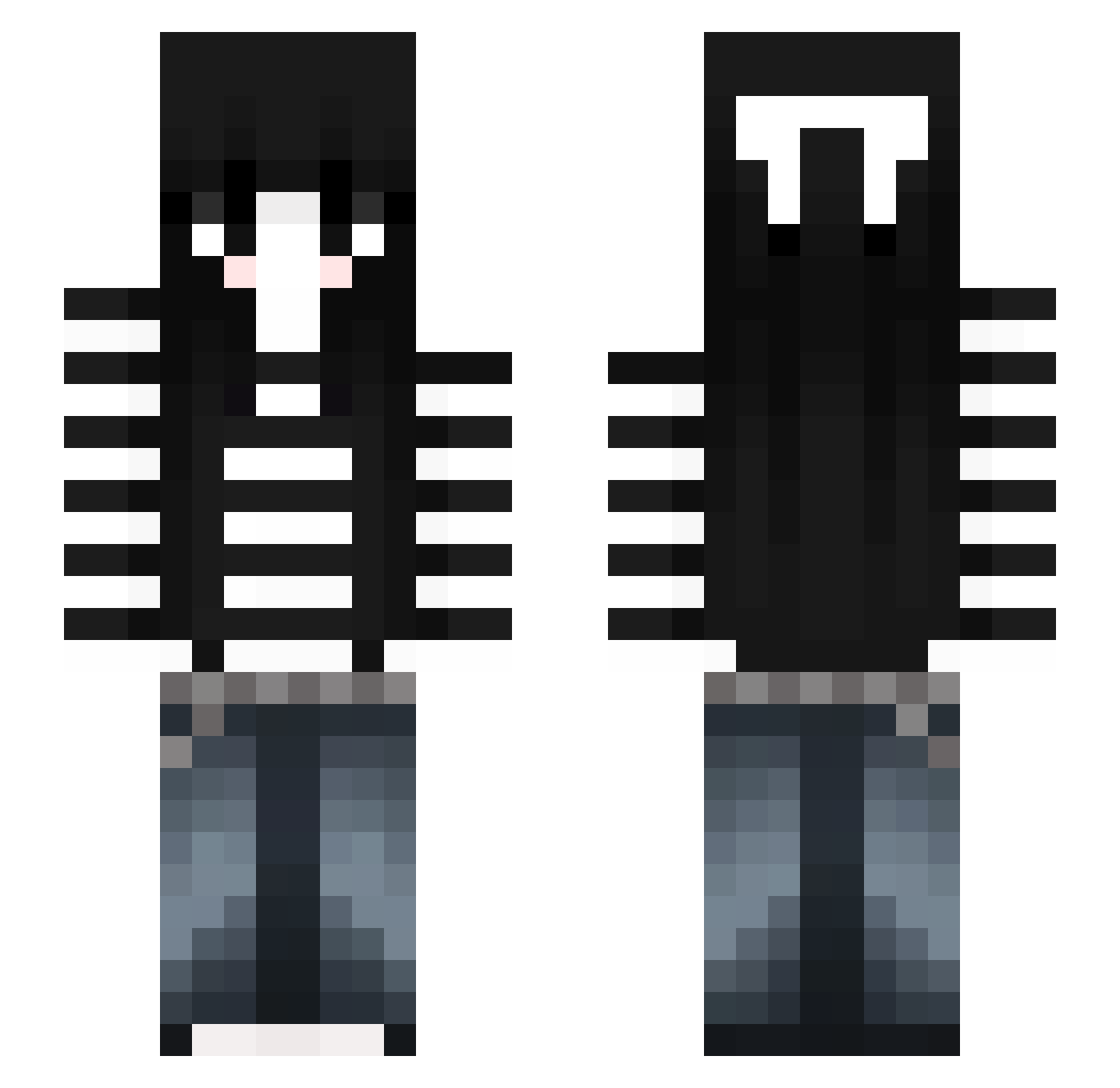 LodSb Minecraft skin, front and back view