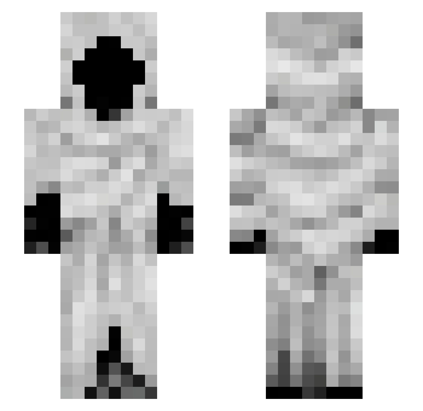 sparkolo Minecraft skin, front and back view
