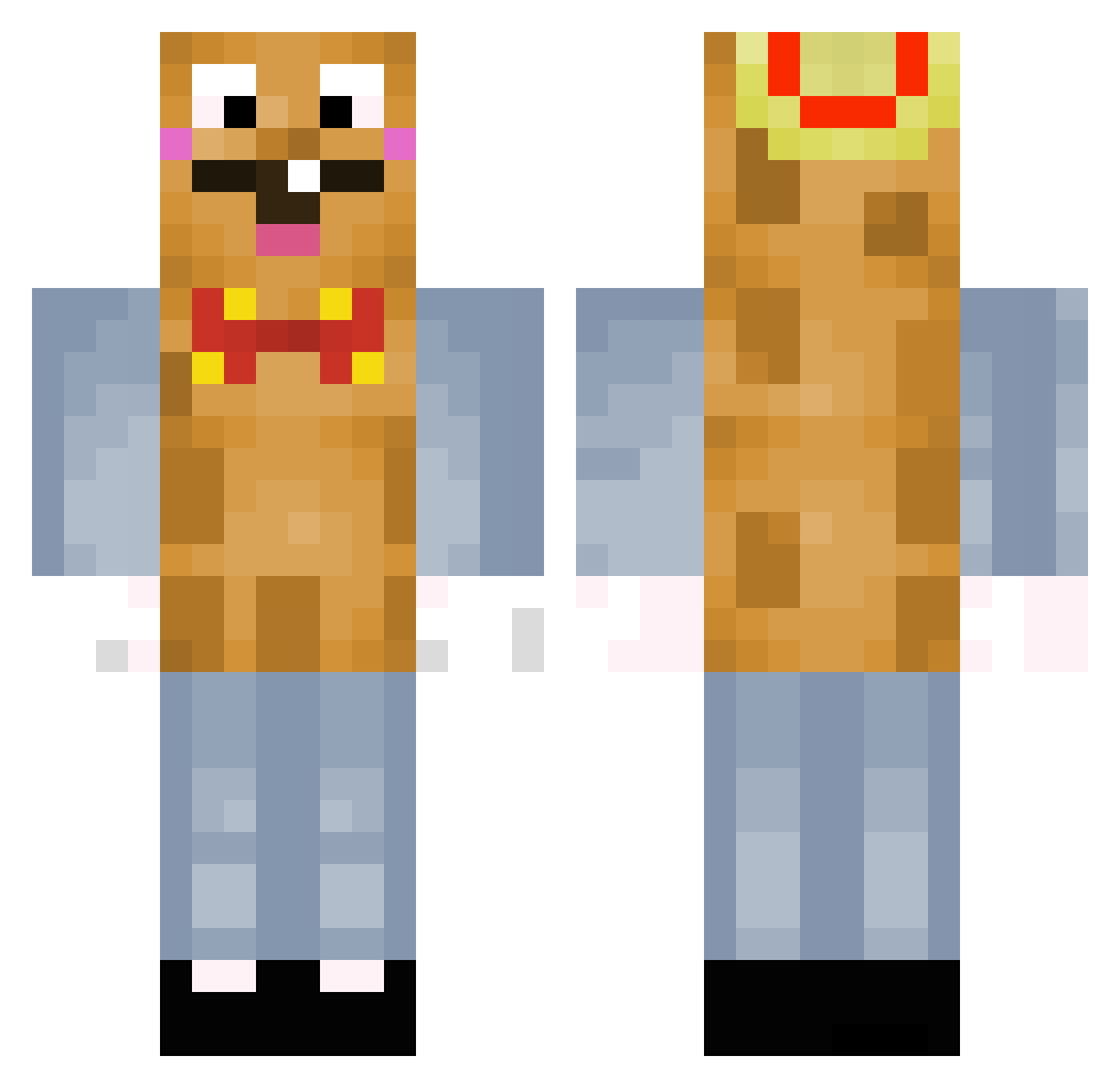 VJuelx Minecraft skin, front and back view